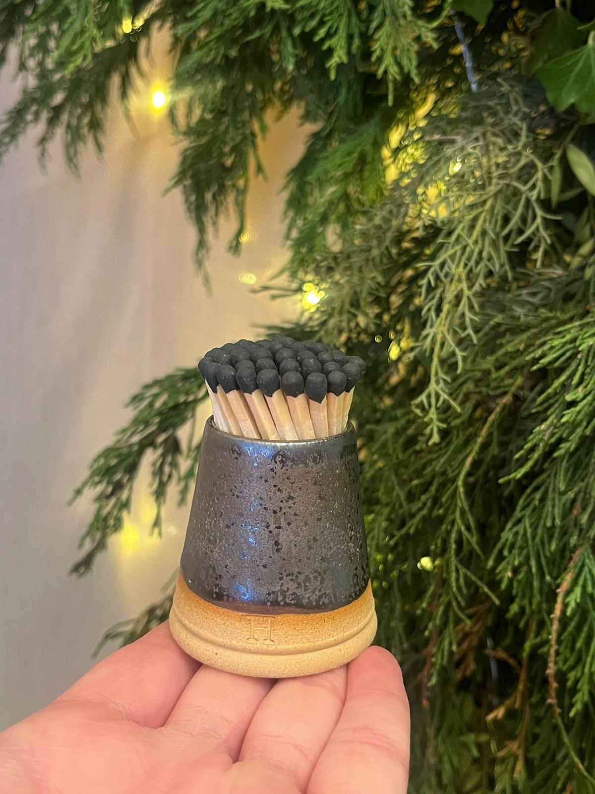 Match Pot with Striker and Matches - Bronze Shimmer