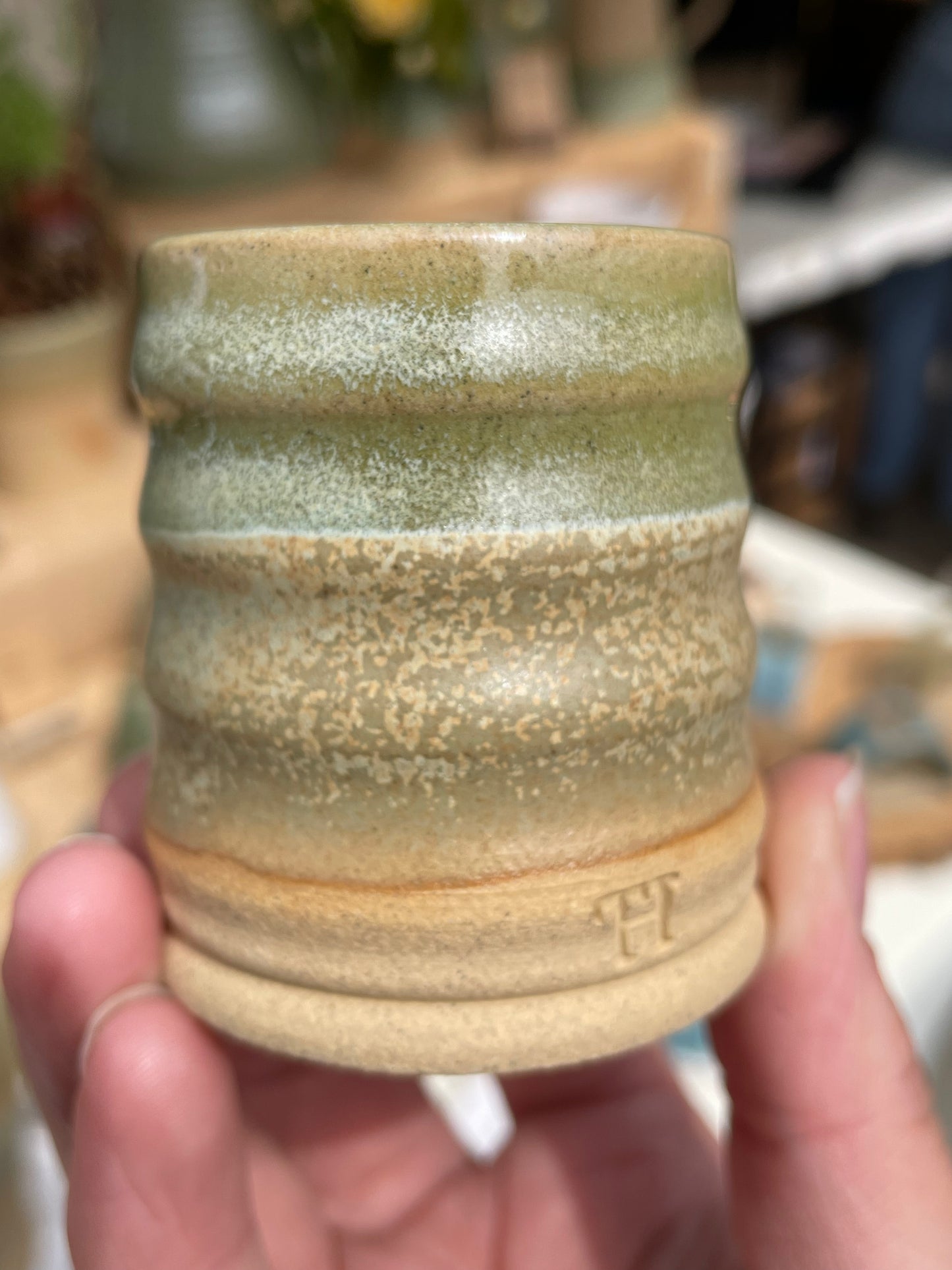 Ripple Espresso Cup - Sage - Without Handle