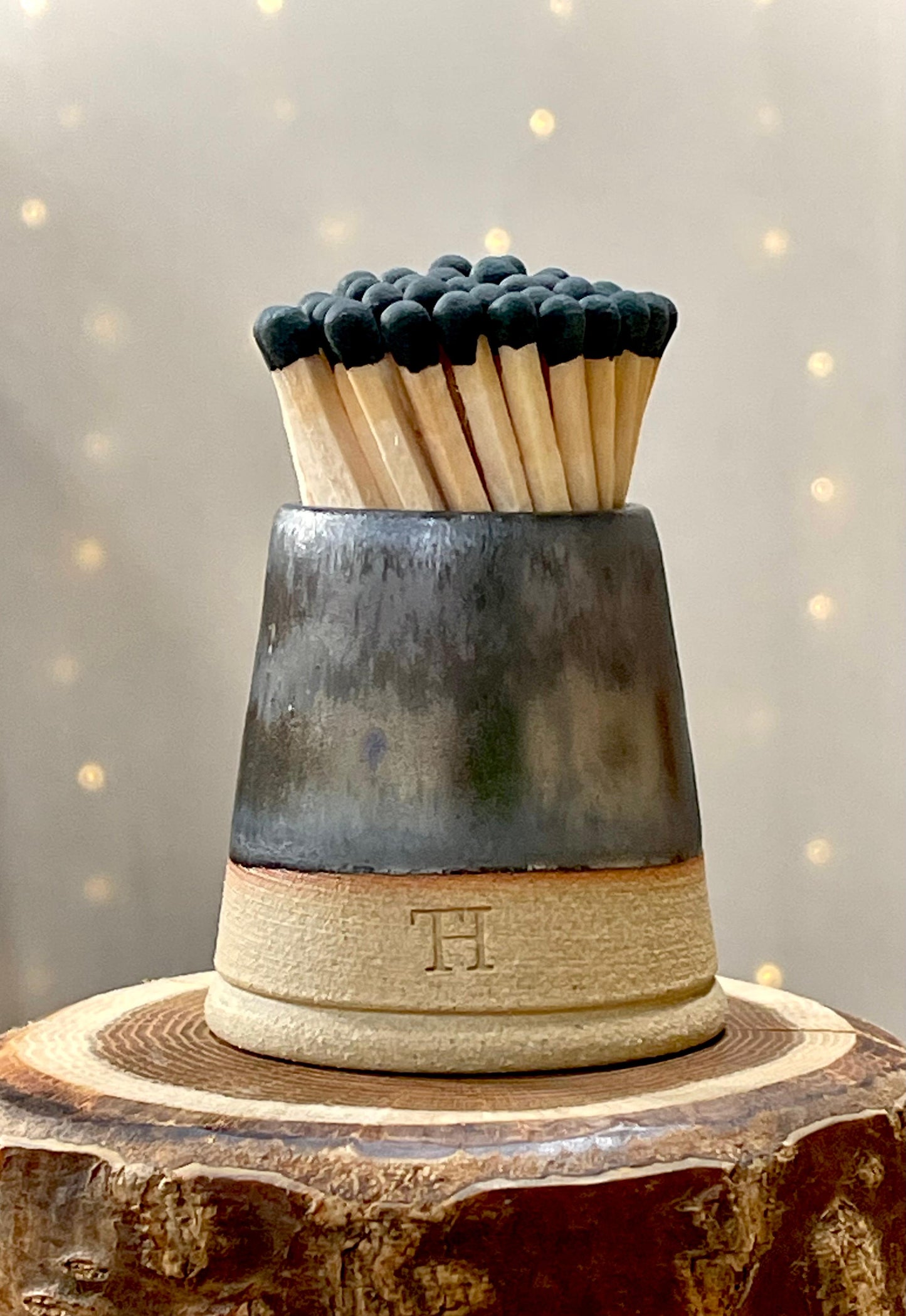 Match Pot with Striker and Matches -  Bronze Shimmer