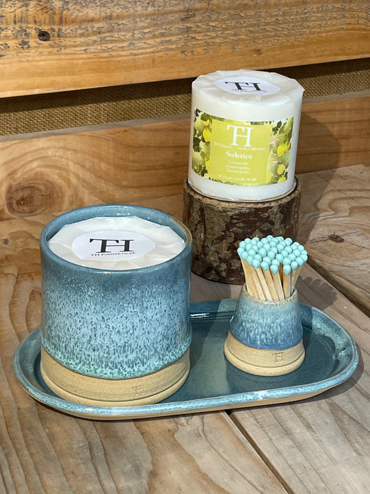 Solstice Candle and Match Pot Gift Set - Arctic